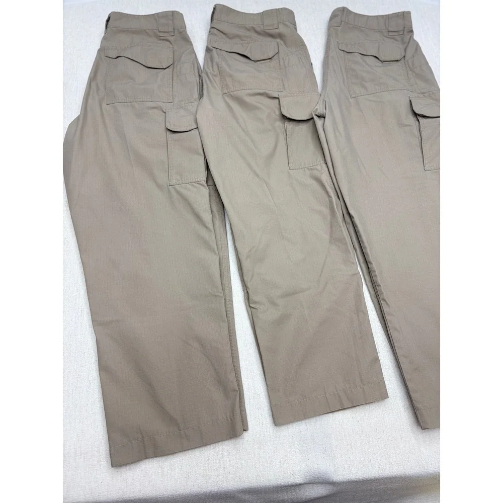 3x Tru-Spec 24-7 Series Mens Khaki Tan Ripstop Tactical Cargo Pants Size 36x30